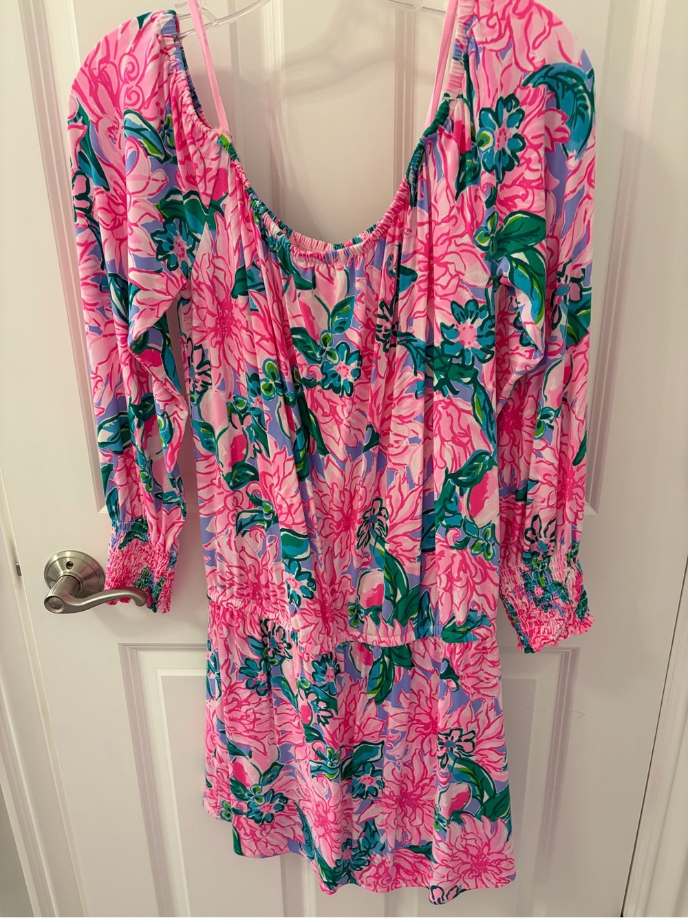 Lilly Pulitzer Pink Floral Off-Shoulder Romper
